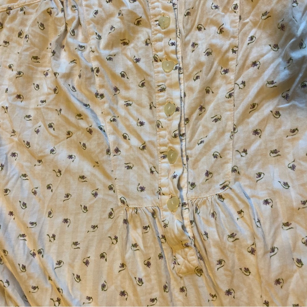Vintage Crabtree & Evelyn 100% Cotton Knit Nightgown w/Purple Flowers - Picture 11 of 12
